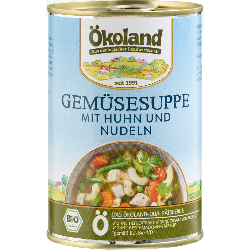 Produktfoto zu Ökoland Gemüsesuppe mit Huhn - 400g