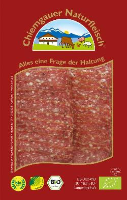 Produktfoto zu Chiemgauer Putensalami pur geschnitten - 75g