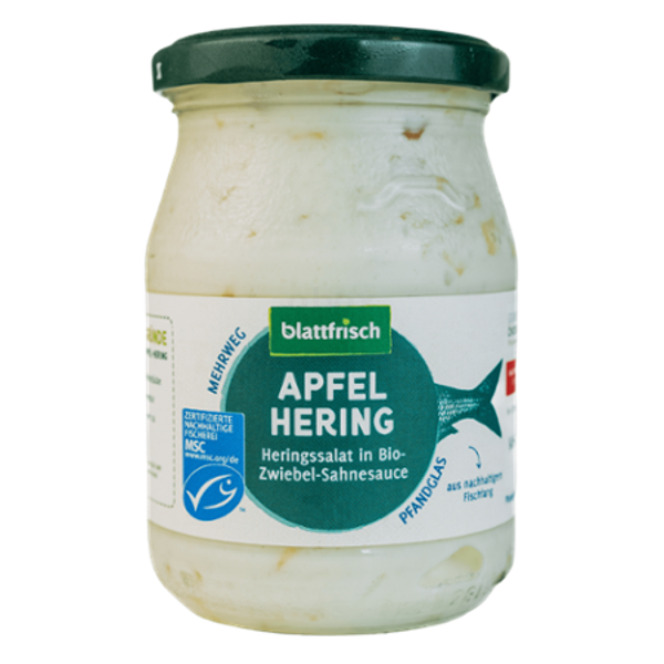 Produktfoto zu Blattfrisch Apfel Hering in Zwiebel-Sahnesauce - 250g