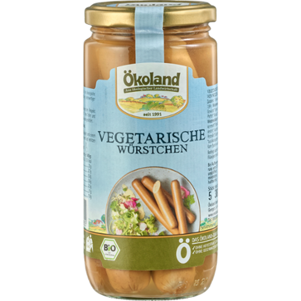 Produktfoto zu Ökoland Vegetarische Würstchen im Glas - 5 Stück