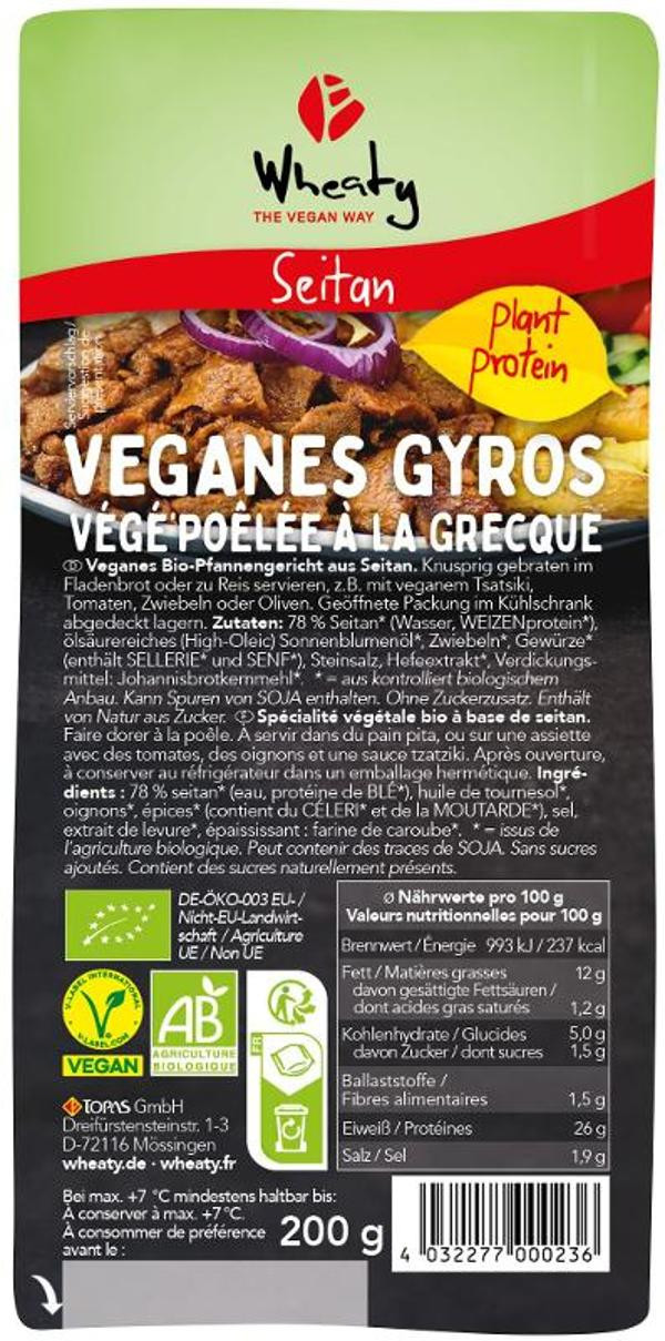 Produktfoto zu Wheaty Veganes Gyros - 200g