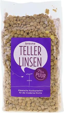 Produktfoto zu Nur Puur Braune Teller Linsen - 500g