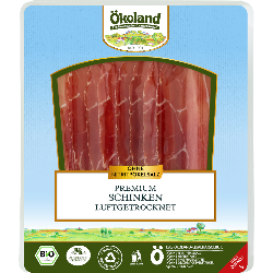 Produktfoto zu Ökoland Premium Schinken, luftgetrocknet - 80g