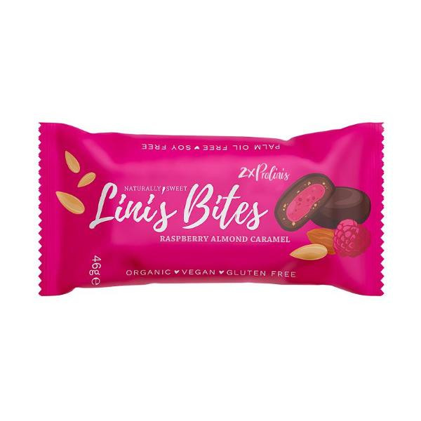 Produktfoto zu Lini´s Bites Raspberry Almond Caramel Pralinis - 46 g (2Stück)