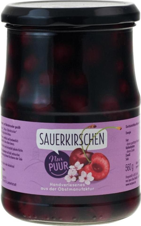 Produktfoto zu Nur Puur Sauerkirschen entsteint - 560g