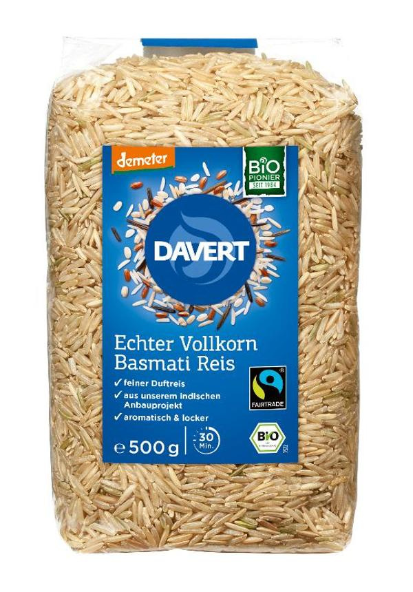 Produktfoto zu Davert Echter Vollkorn Basmati Reis - 500g