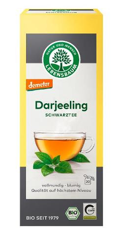 Produktfoto zu Lebensbaum Schwarztee Darjeeling - 20 x 2g