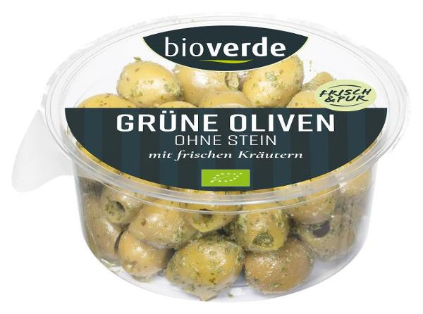 Produktfoto zu Bio Verde Grüne Oliven - 150g