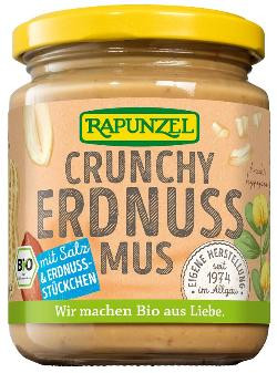 Produktfoto zu Rapunzel Erdnussmus Crunchy mit Salz - 250g