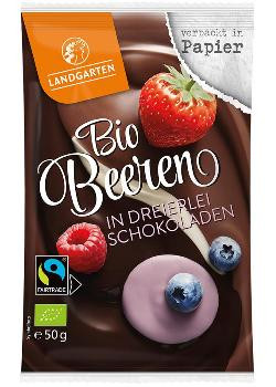 Produktfoto zu Landgarten Beeren in dreierlei Schokolade - 50g